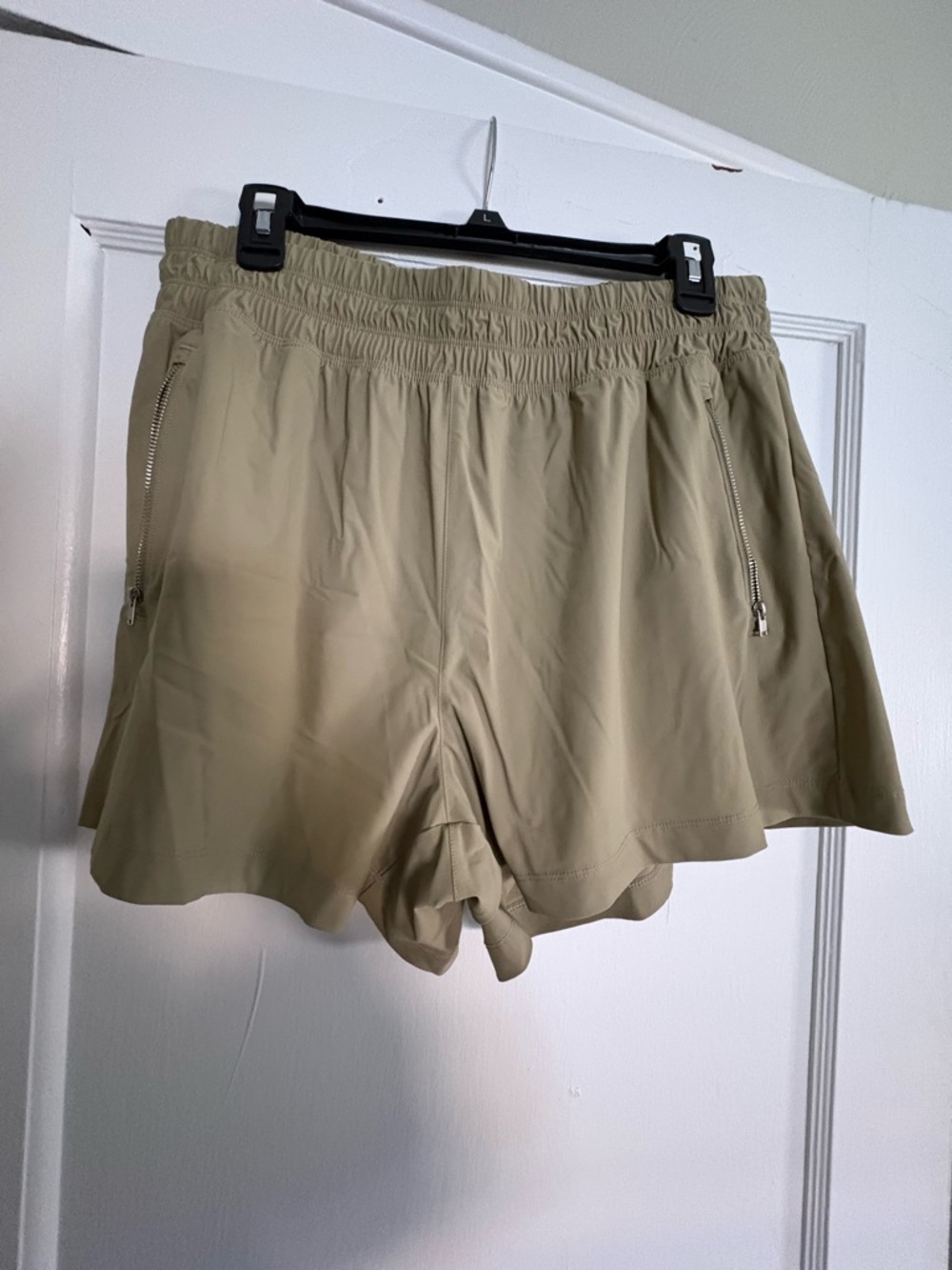 Old Navy Tan Athletic Shorts with Zip Pockets